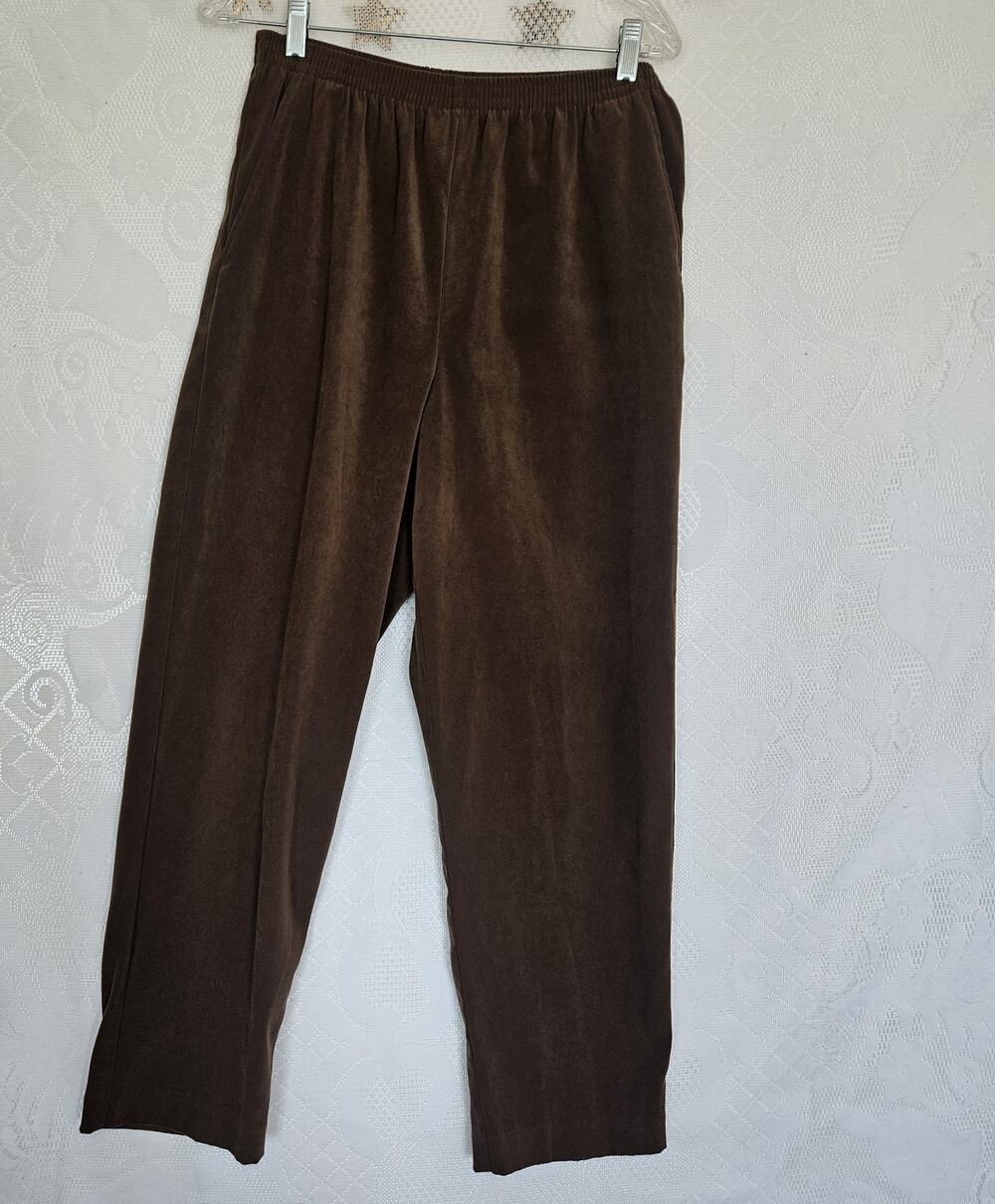 Alfred Dunner Vintage Brown Petite 12 Pull On Pants Dark Academia Earthy Retro